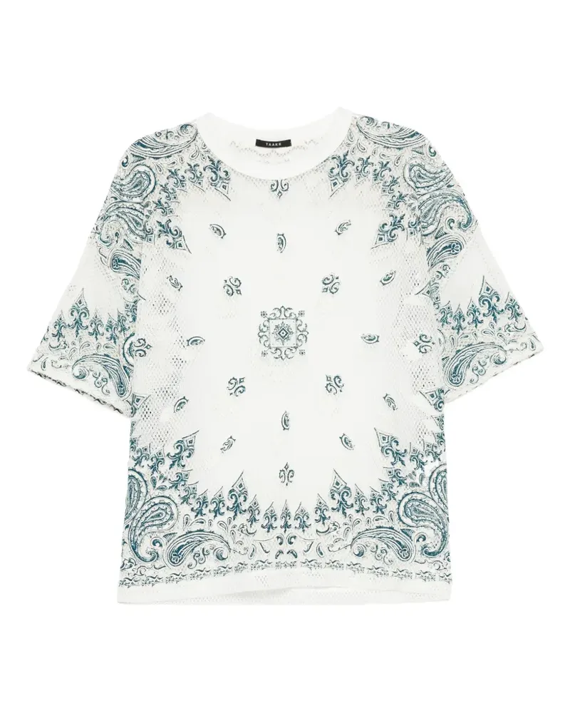 TAAKK T-Shirt mit Paisleymuster - Weiß Weiß