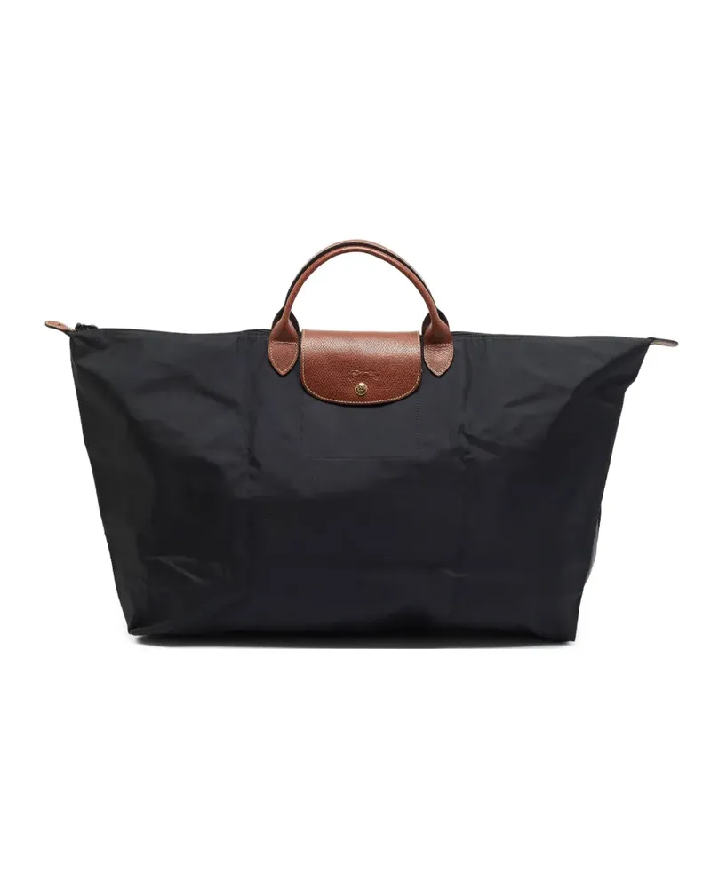 Longchamp Mini Le Pliage Tote Bag mit Lederbesatz - Schwarz Schwarz