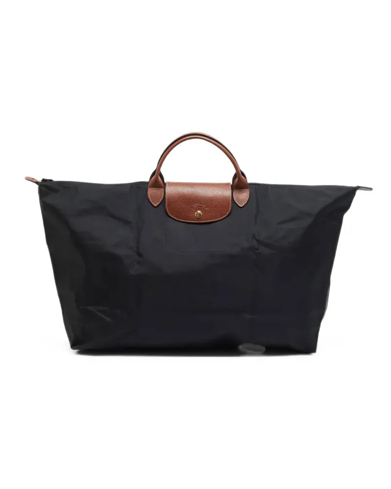Longchamp medium Le Pliage leather-trim tote bag - Schwarz Schwarz