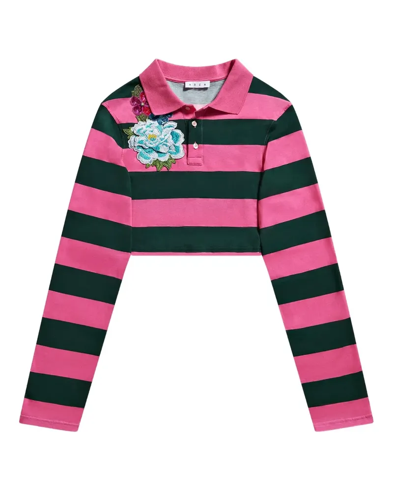 Area Cropped-Oberteil mit Stickerei - Rosa Rosa