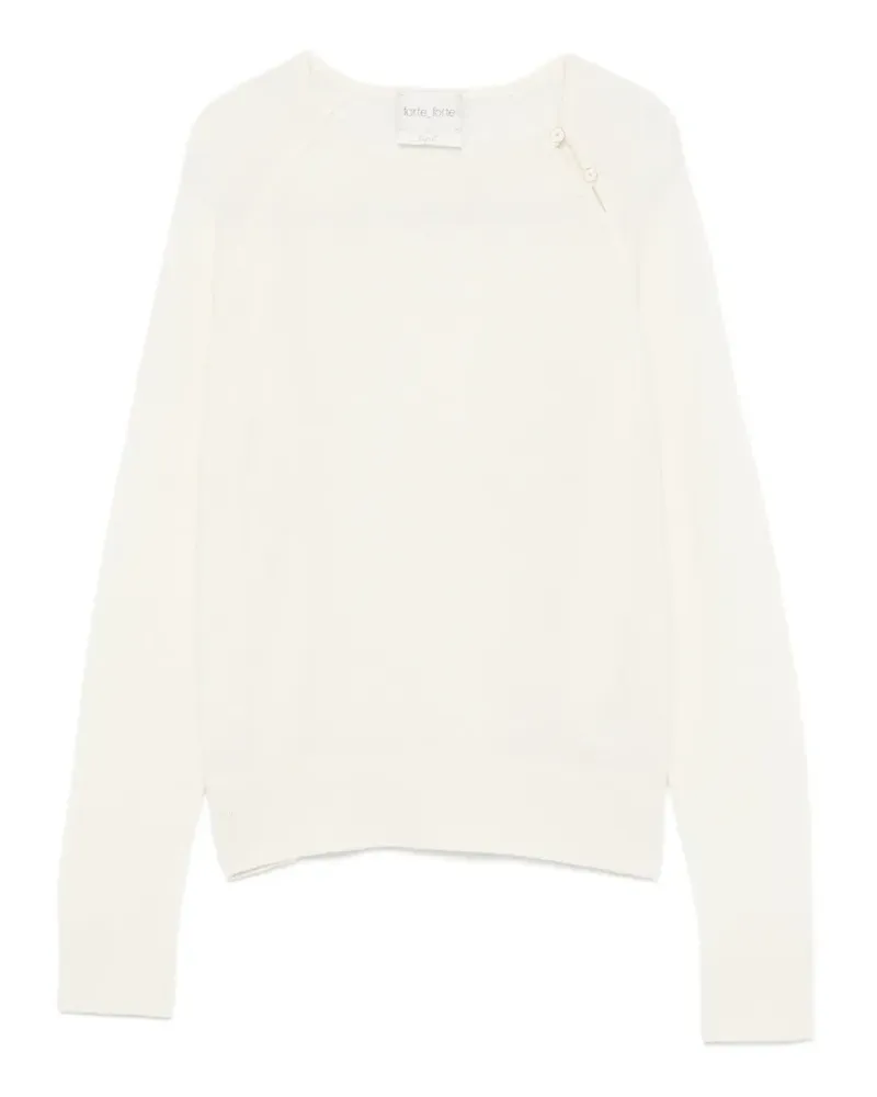 forte_forte Pullover mit Raglanärmeln und Knopfdetail - Nude Nude