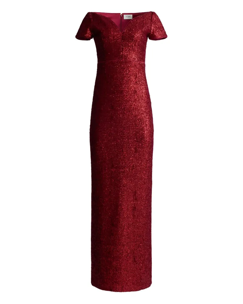 ST. JOHN Maxikleid mit Pailletten - Rot Rot