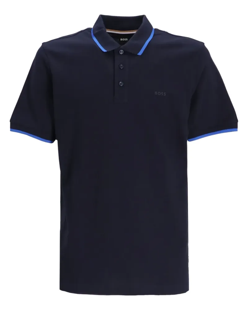 HUGO BOSS Poloshirt mit Logo-Prägung - Blau Blau