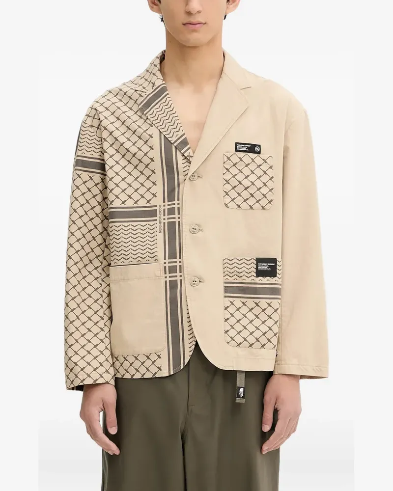 Neighborhood Gemusterte Jacke mit Taschen - Nude Nude