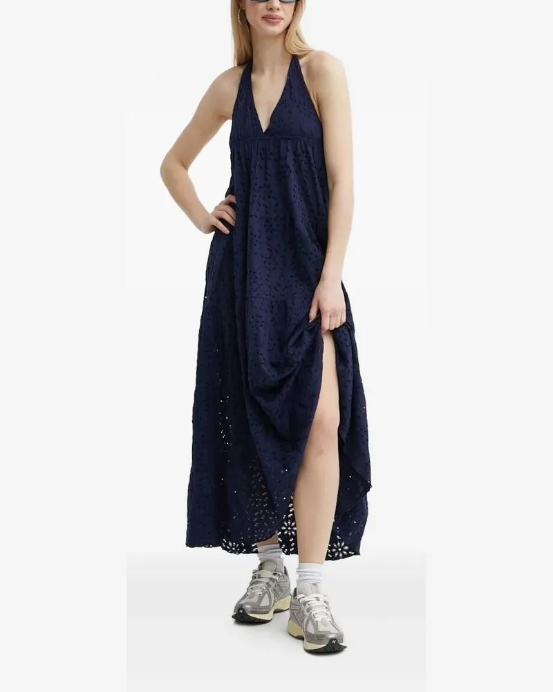 Desigual Neckholder-Maxikleid mit seitlichem Schlitz - Blau Blau