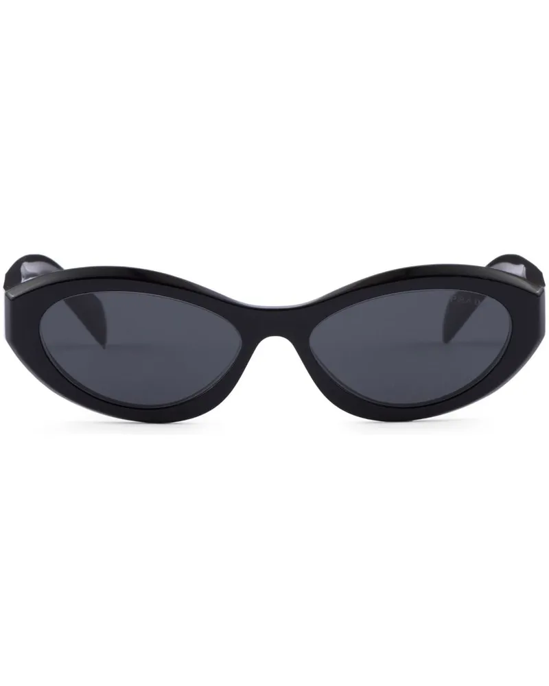 Prada Sonnenbrille mit ovalem Gestell - Schwarz Schwarz