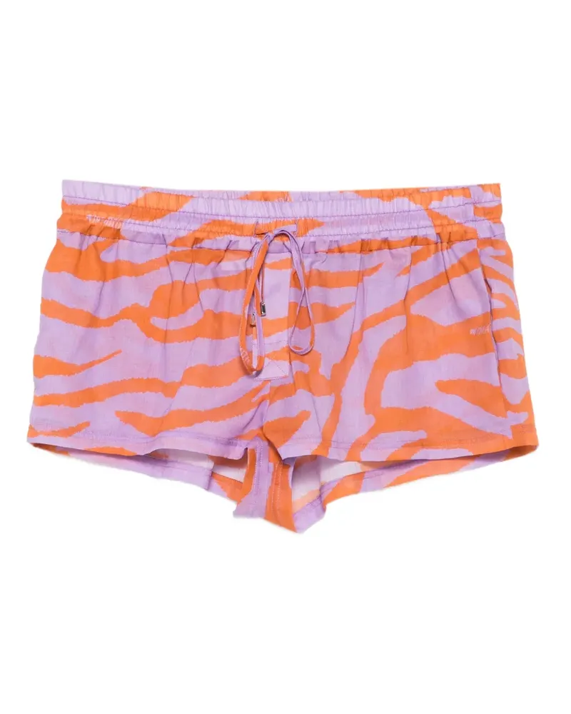 ATTICO zebra-print drawstring shorts - Violett Violett