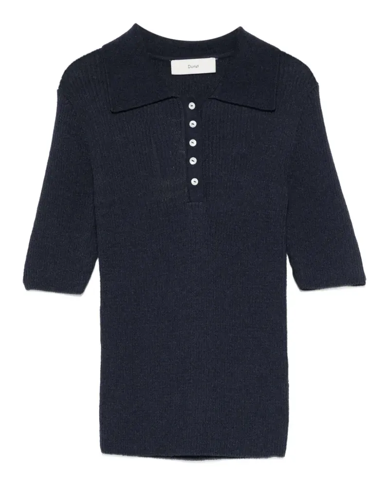 Dunst ribbed-knit polo shirt - Blau Blau