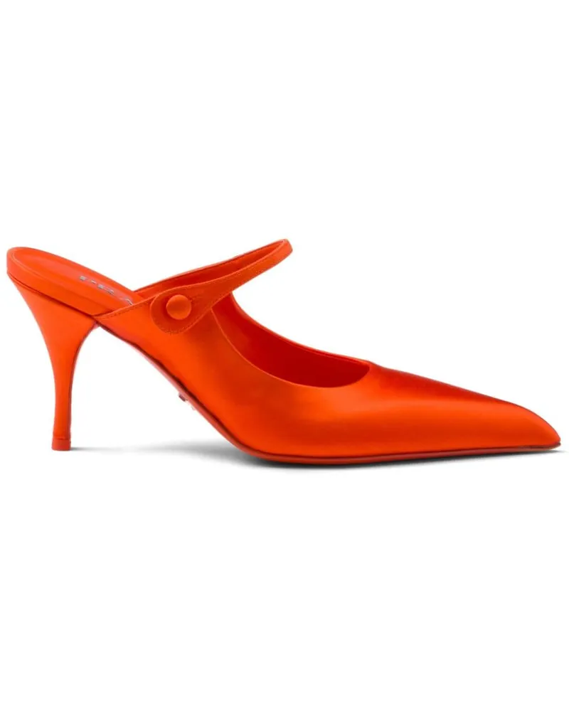 Prada Mules mit spitzer Kappe Orange