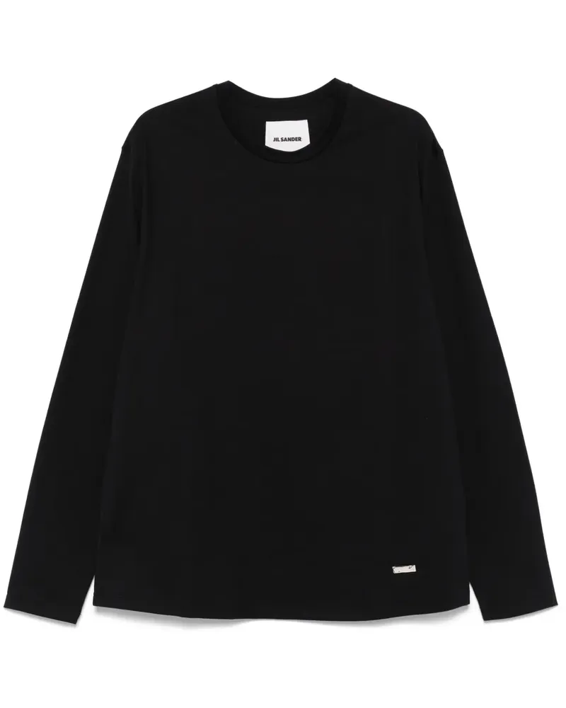 Jil Sander T-Shirt mit Logo-Schild - Blau Blau