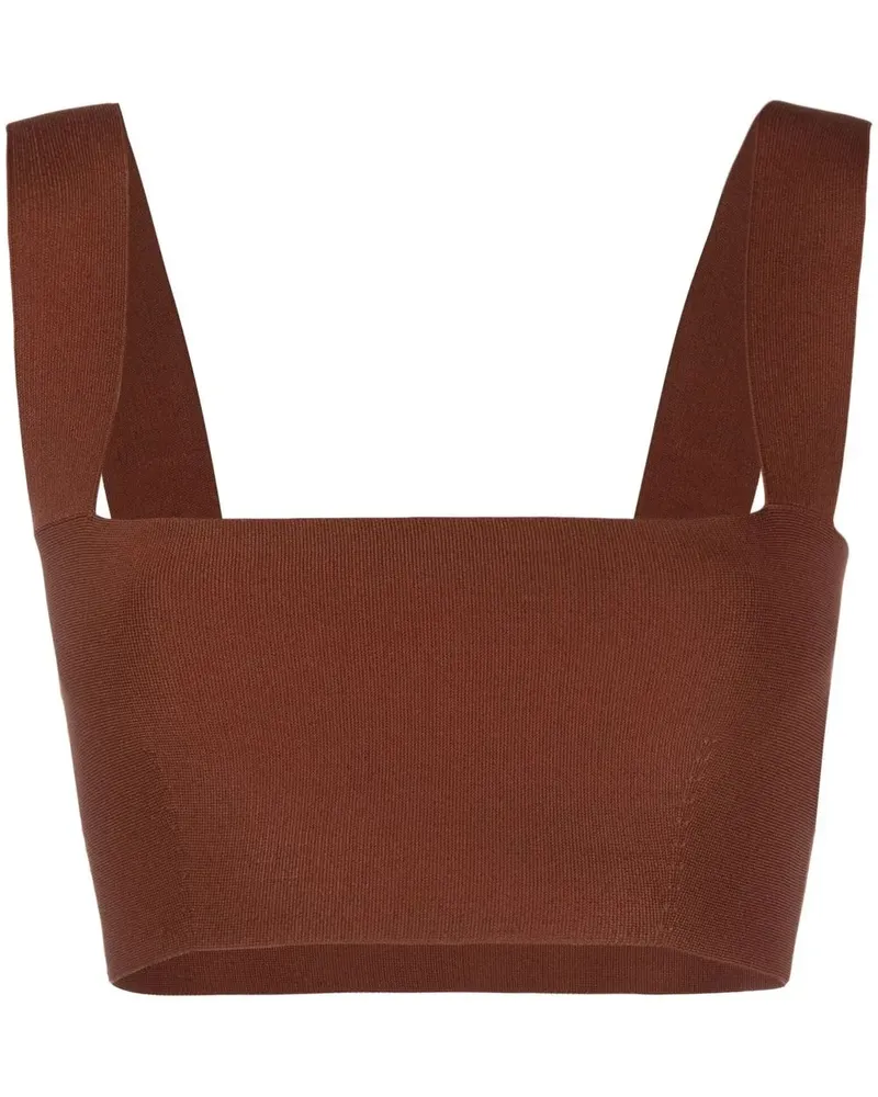Victoria Beckham Cropped-Top mit eckigem Ausschnitt - Braun Braun