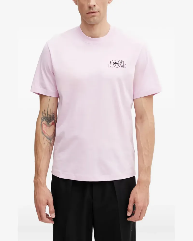 Lacoste logo-print short-sleeve T-shirt - Rosa Rosa