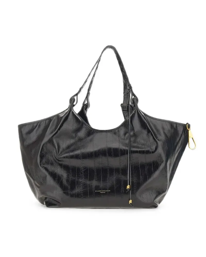 Gianni Chiarini large Dua striped-effect shoulder bag - Schwarz Schwarz