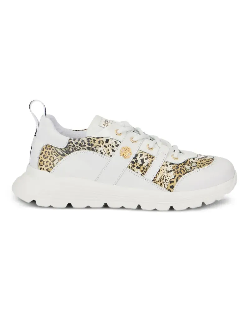 Roberto Cavalli Sneakers mit Jaguar-Print - Weiß Weiß
