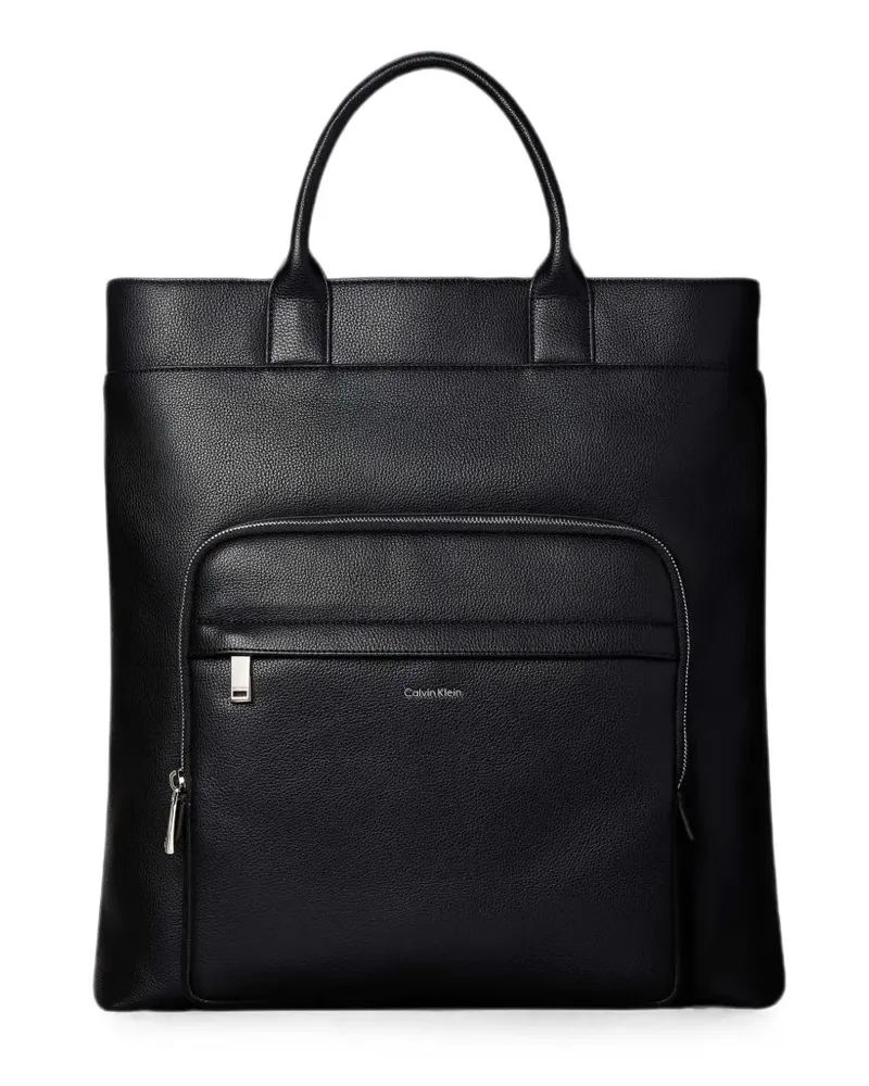 Calvin Klein Raised Tote Bag mit gekörnter Struktur - Schwarz Schwarz