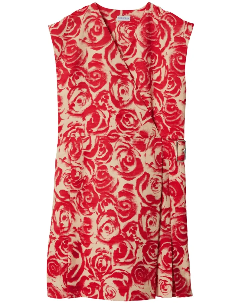 Burberry Minikleid aus Rosen-Jacquard - Rot Rot