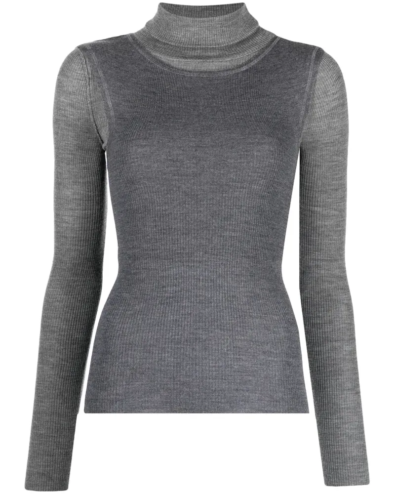 R13 Oberteil im Layering-Look - Grau Grau