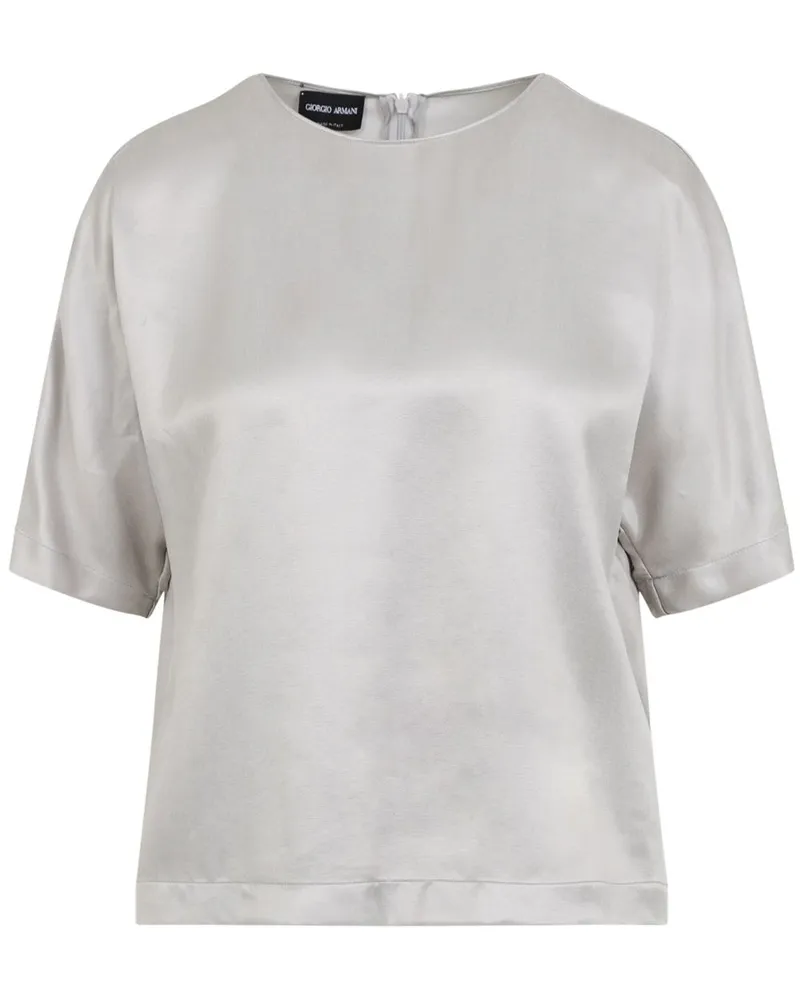 Giorgio Armani Klassische Satinbluse - Grau Grau