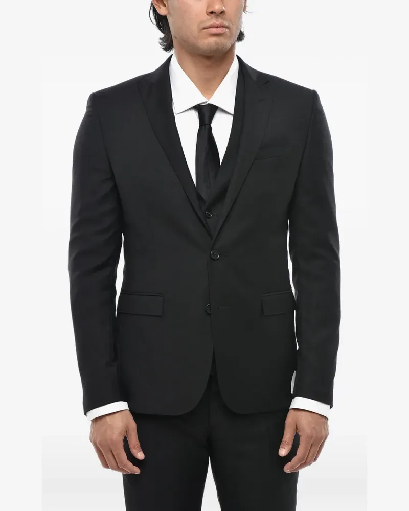 Corneliani peak-lapel single-breasted jacket - Schwarz Schwarz