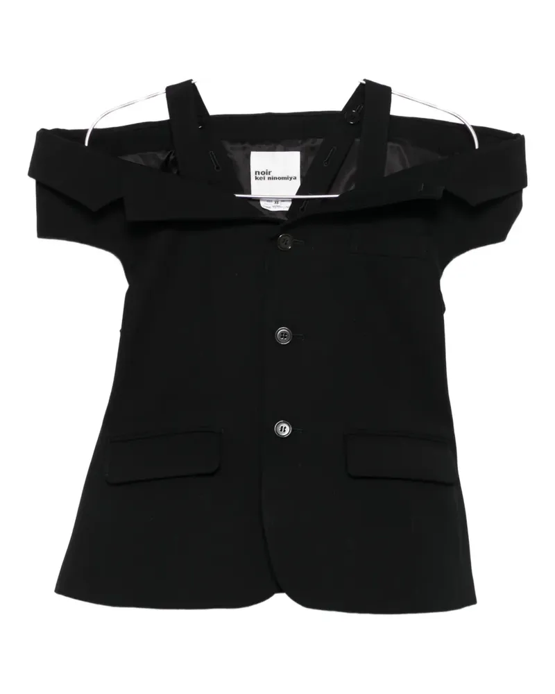 Noir Kei Ninomiya off-the-shoulder fitted jacket - Schwarz Schwarz