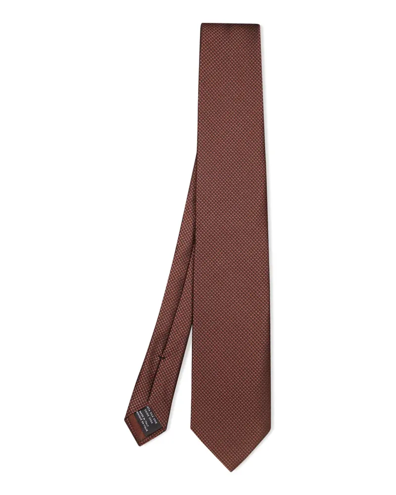 Tom Ford Seidenkrawatte mit Hahnentrittmuster - Braun Braun