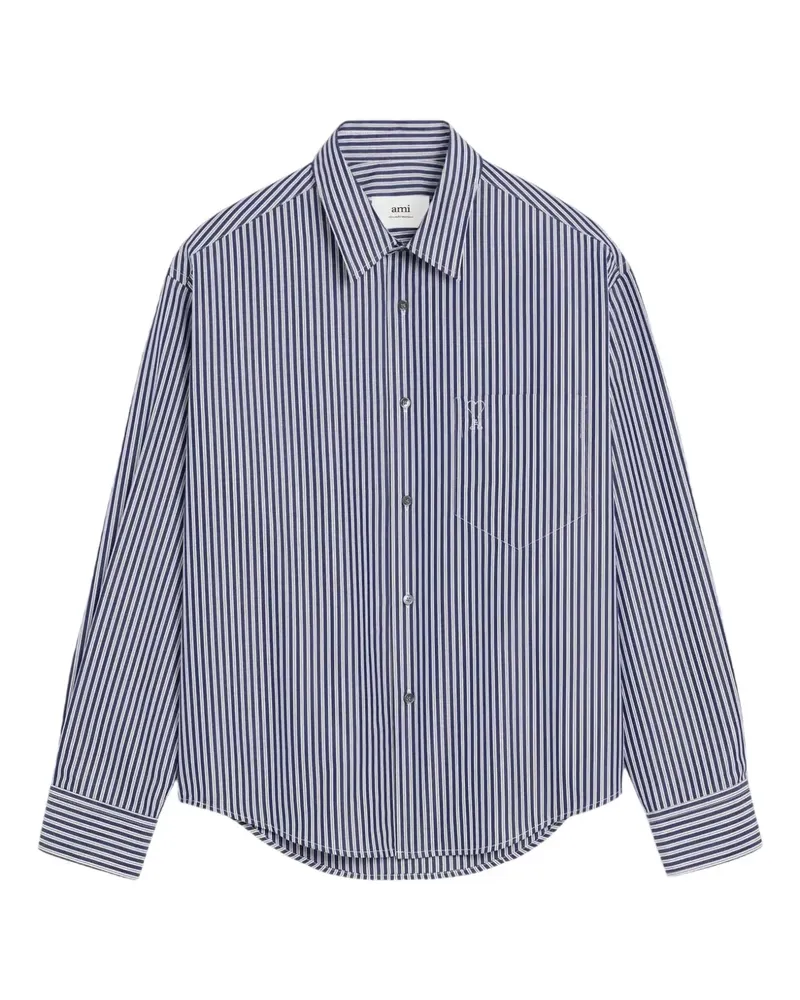 AMI Paris Ami de Coeur striped shirt - Blau Blau