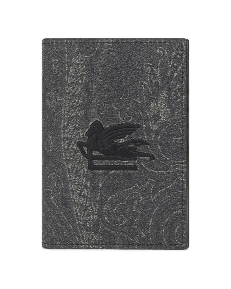 Etro Pass-Etui mit Paisley-Stickerei - Grau Grau