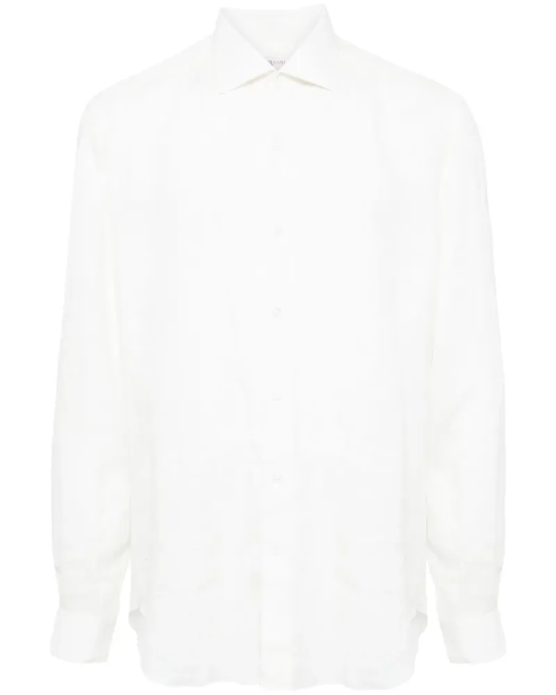 Luciano Barbera Klassisches Leinenhemd - Weiß Weiß