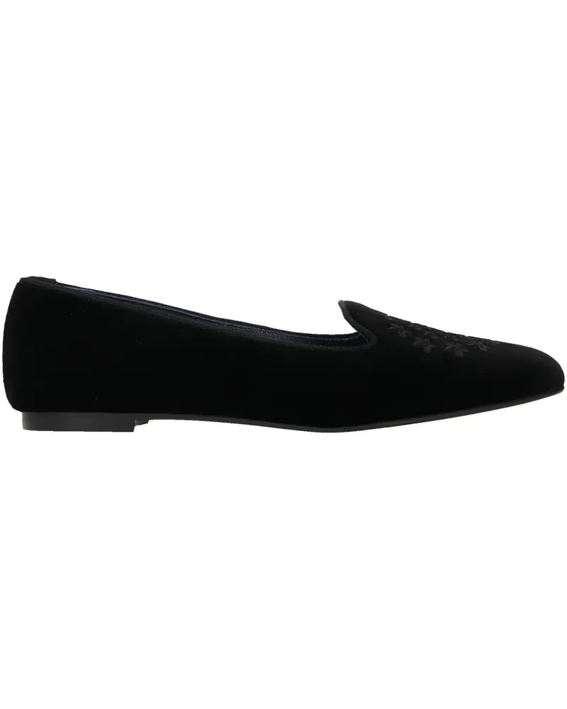 Castañer floral-embroidery loafers - Schwarz Schwarz