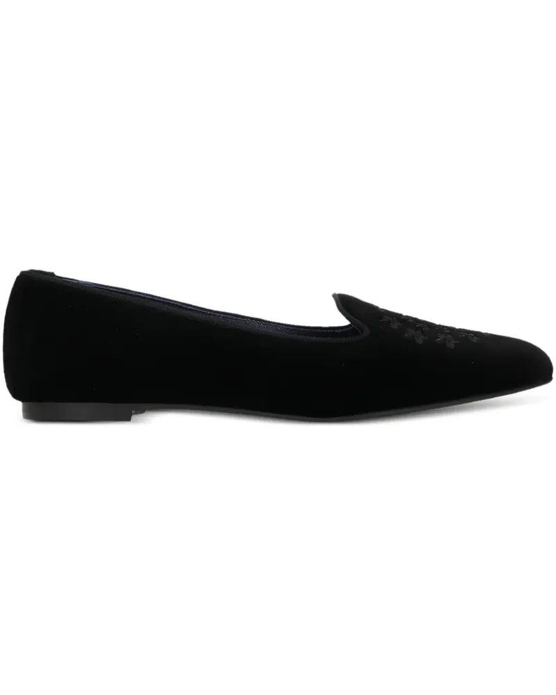 Castañer floral-embroidery loafers - Schwarz Schwarz