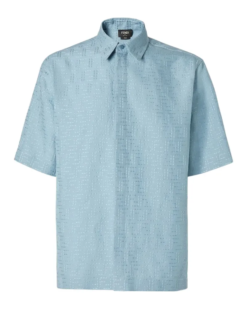 Fendi Seidenhemd aus FF-Jacquard - Blau Blau