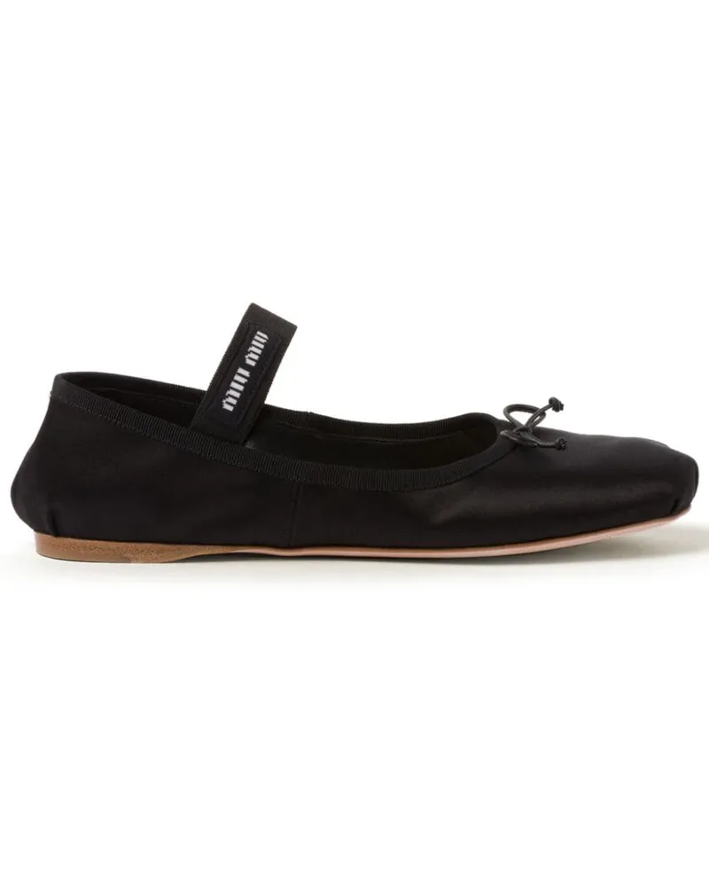 Miu Miu Ballerinas mit Riemchen - Schwarz Schwarz