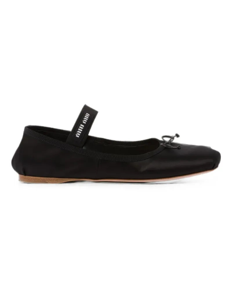 Miu Miu Ballerinas mit Riemchen - Schwarz Schwarz