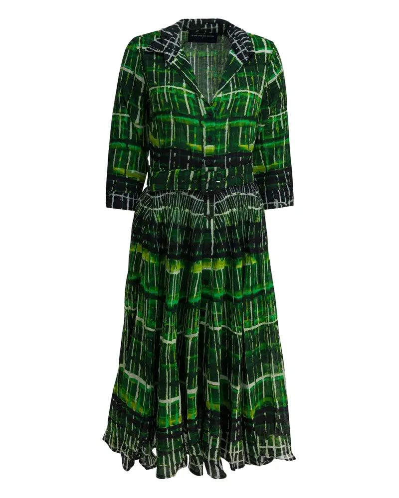 Samantha Sung plaid belted dress - Grün Grün