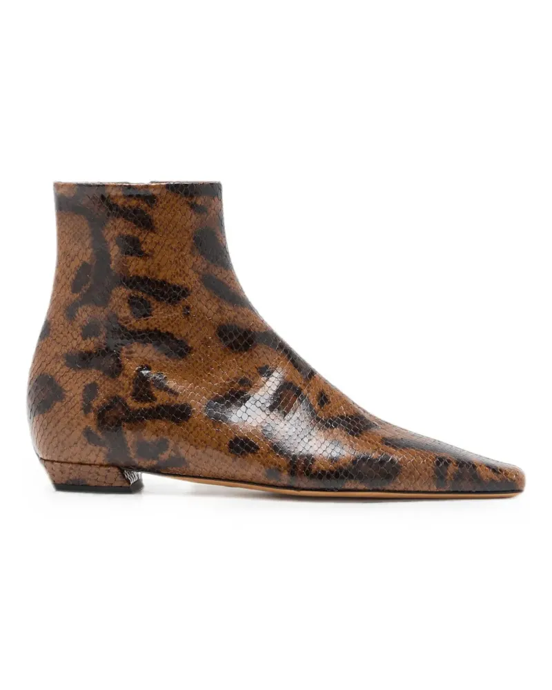 Proenza Schouler Trap flat ankle boots In embossed-python - Braun Braun
