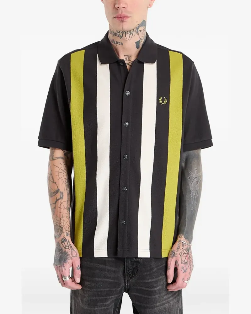 Fred Perry Gestreiftes Hemd - Grau Grau