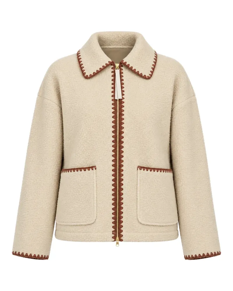 Varley Ruiko whipstitch-trim jacket - Nude Nude