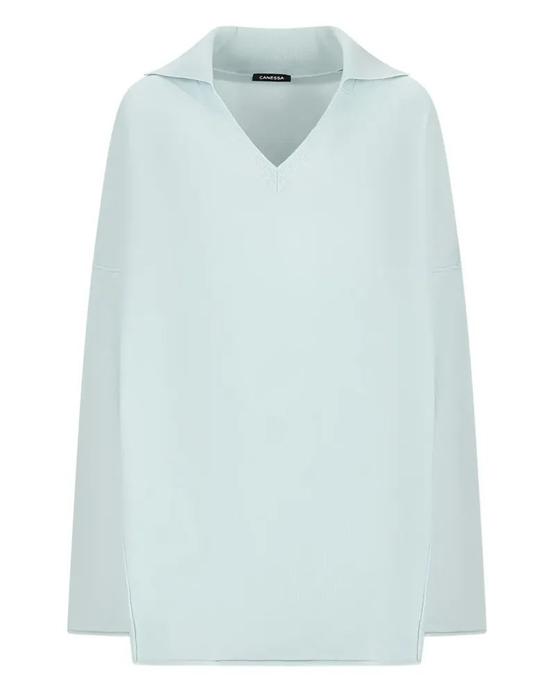 Canessa Poloshirt mit V-Ausschnitt - Blau Blau