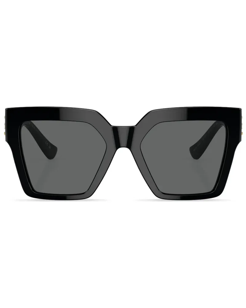 Versace Sonnenbrille mit eckigem Gestell - Schwarz Schwarz