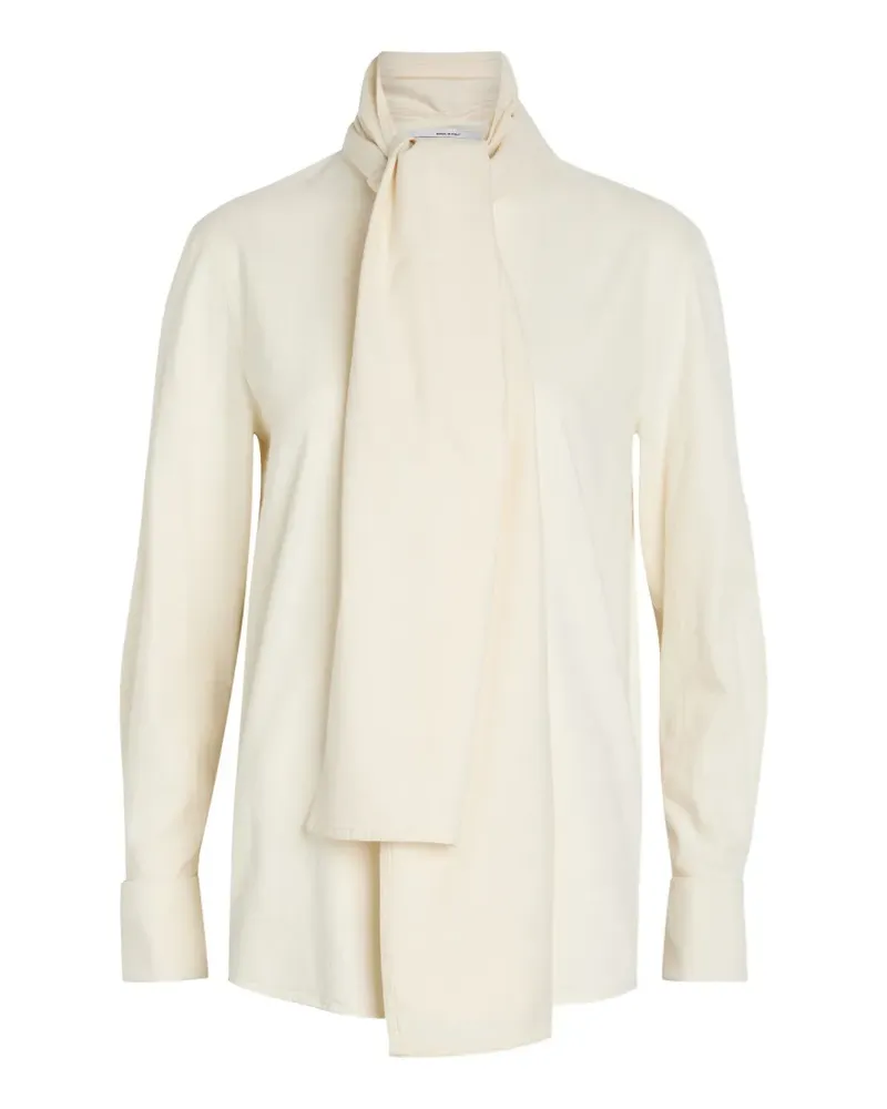 Another Tomorrow scarf-collar long-sleeve blouse - Nude Nude