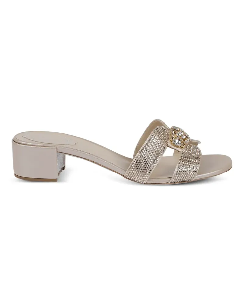 René Caovilla crystal-embellished sandals - Nude Nude