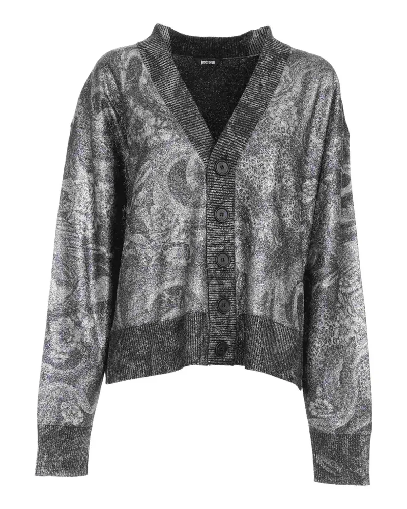 Just Cavalli Strickmantel mit Blumenmuster - Grau Grau