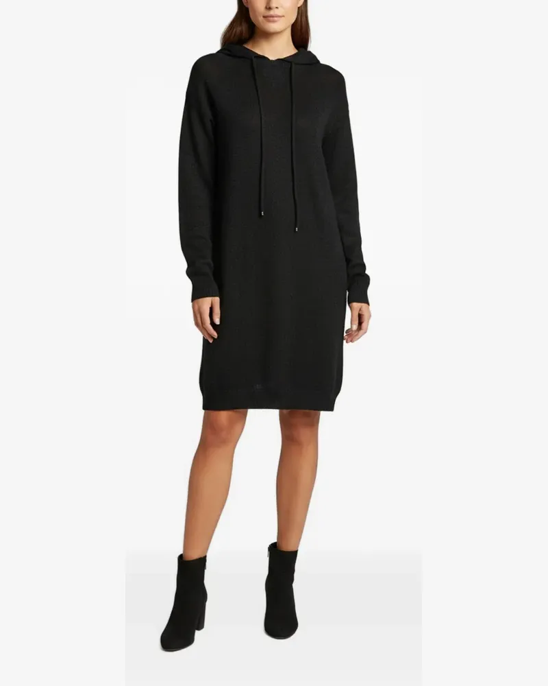 Elisabetta Franchi Lurex-Minikleid mit Kapuze - Schwarz Schwarz