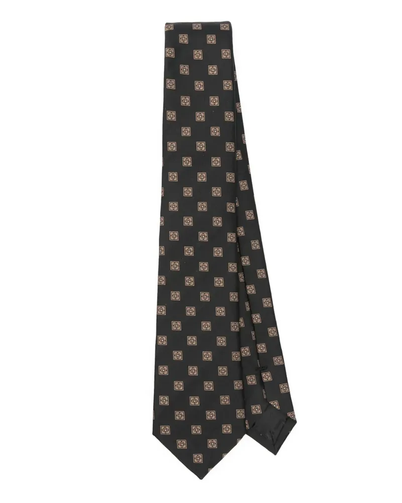 Emporio Armani Seidenkrawatte mit Paisleymuster - Schwarz Schwarz