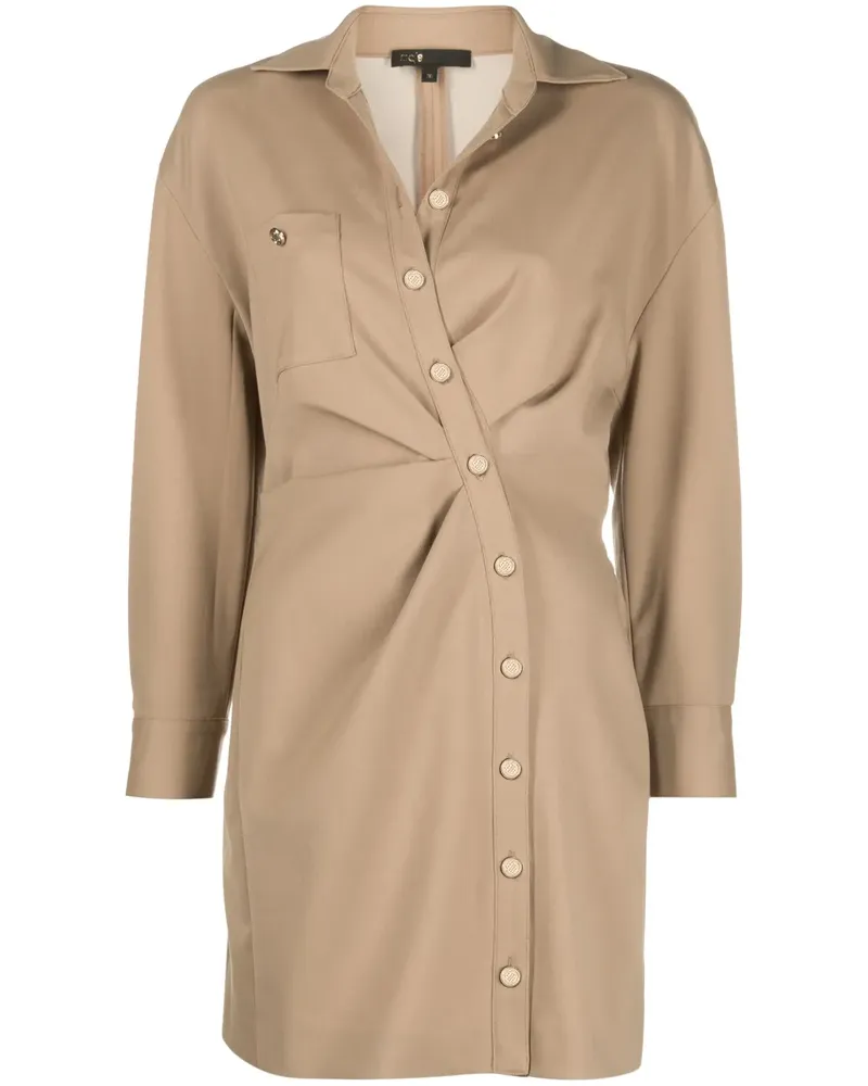 Maje Asymmetrisches Mini-Hemdkleid - Nude Nude