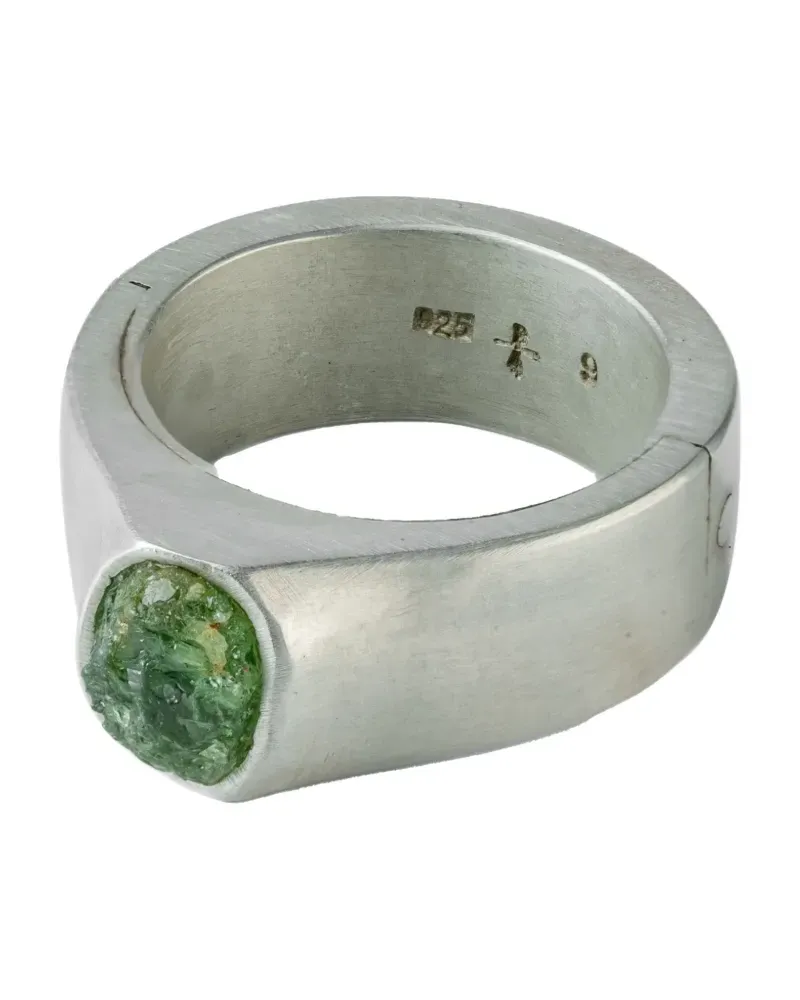 Parts Of Four Terrestrial Surface Peridot Ring - Silber Silber