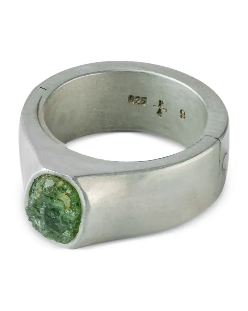 Parts Of Four Terrestrial Surface Peridot Ring - Silber Silber