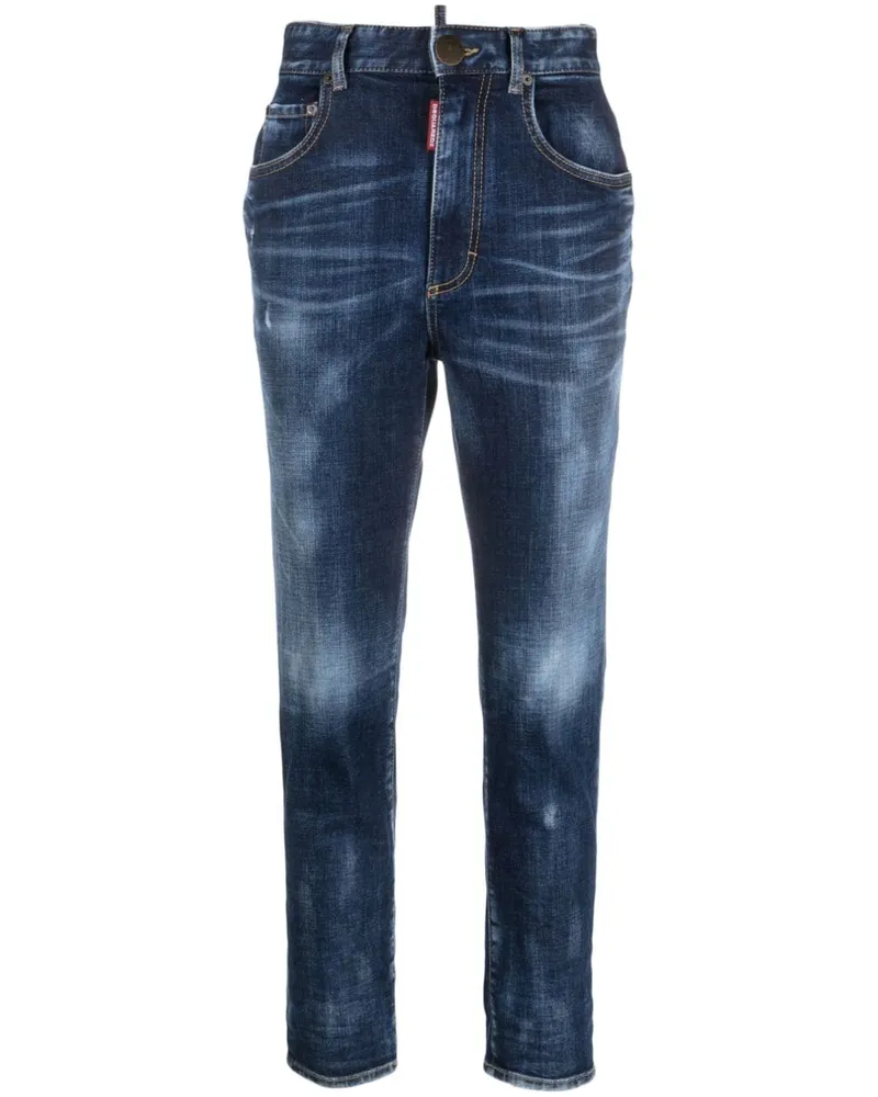 Dsquared2 Cropped-Jeans mit hohem Bund - Blau Blau