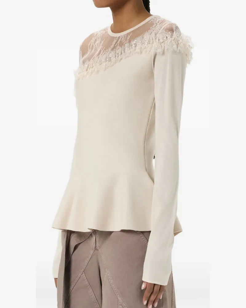 Blumarine Pullover mit Schößchen - Nude Nude