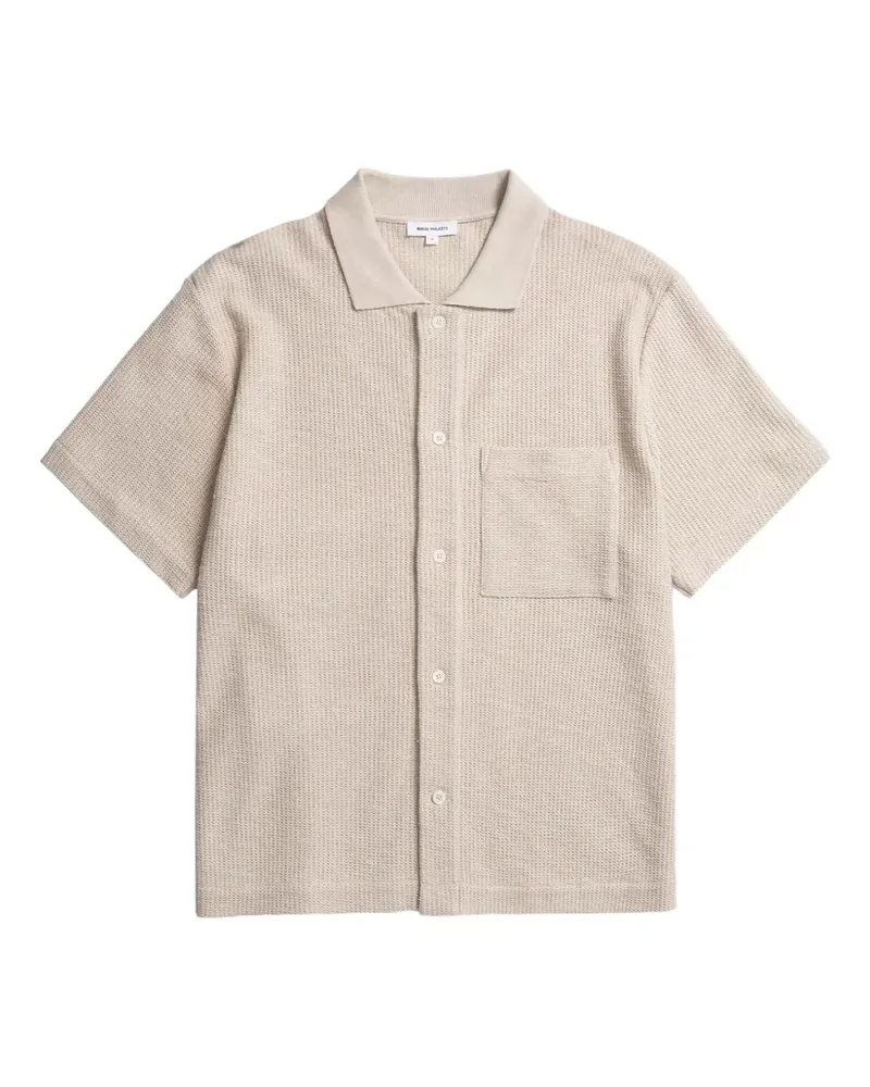Norse Projects Hemd mit Waffelmuster - Nude Nude